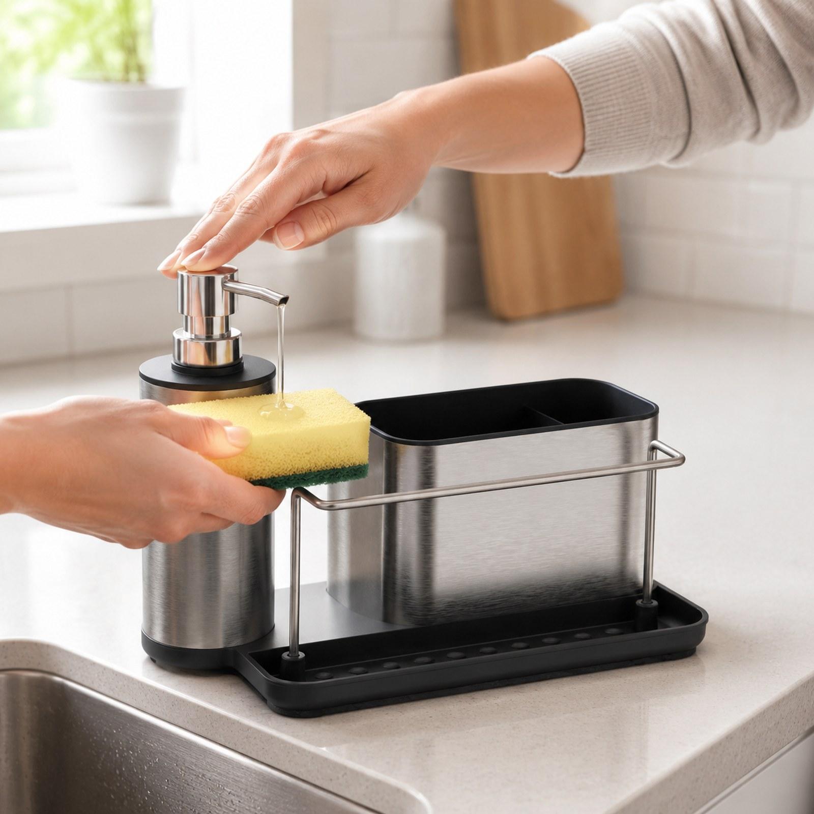 Kitchen Gadgets Dispenser Brush Holder - Диспенсер для кухонного мыла с держателем