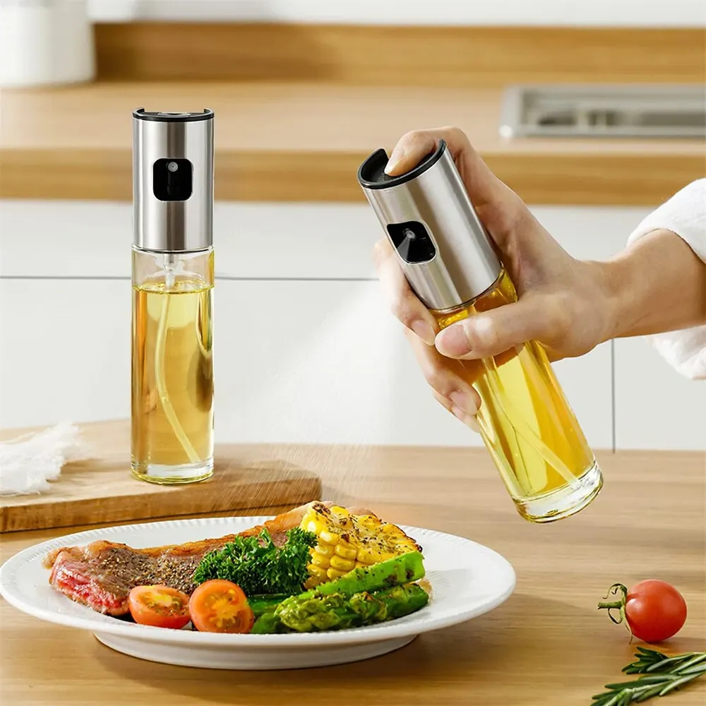Oil Mister Spray Bottle - Стеклянный распылитель масла для приготовления пищи,
