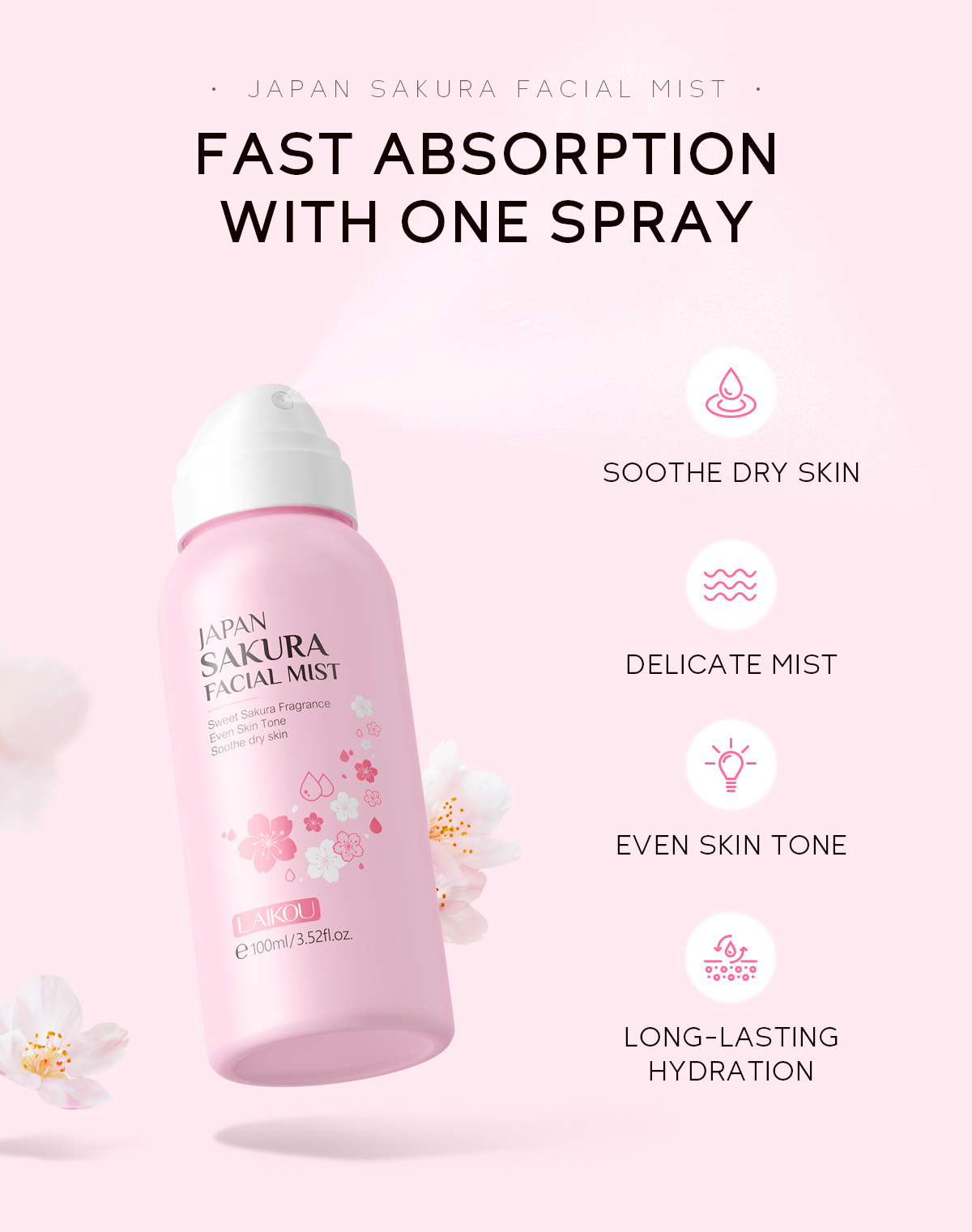 LAIKOU Sakura Осветляющий спре – обзор и цена Oil Mister Spray Bottle