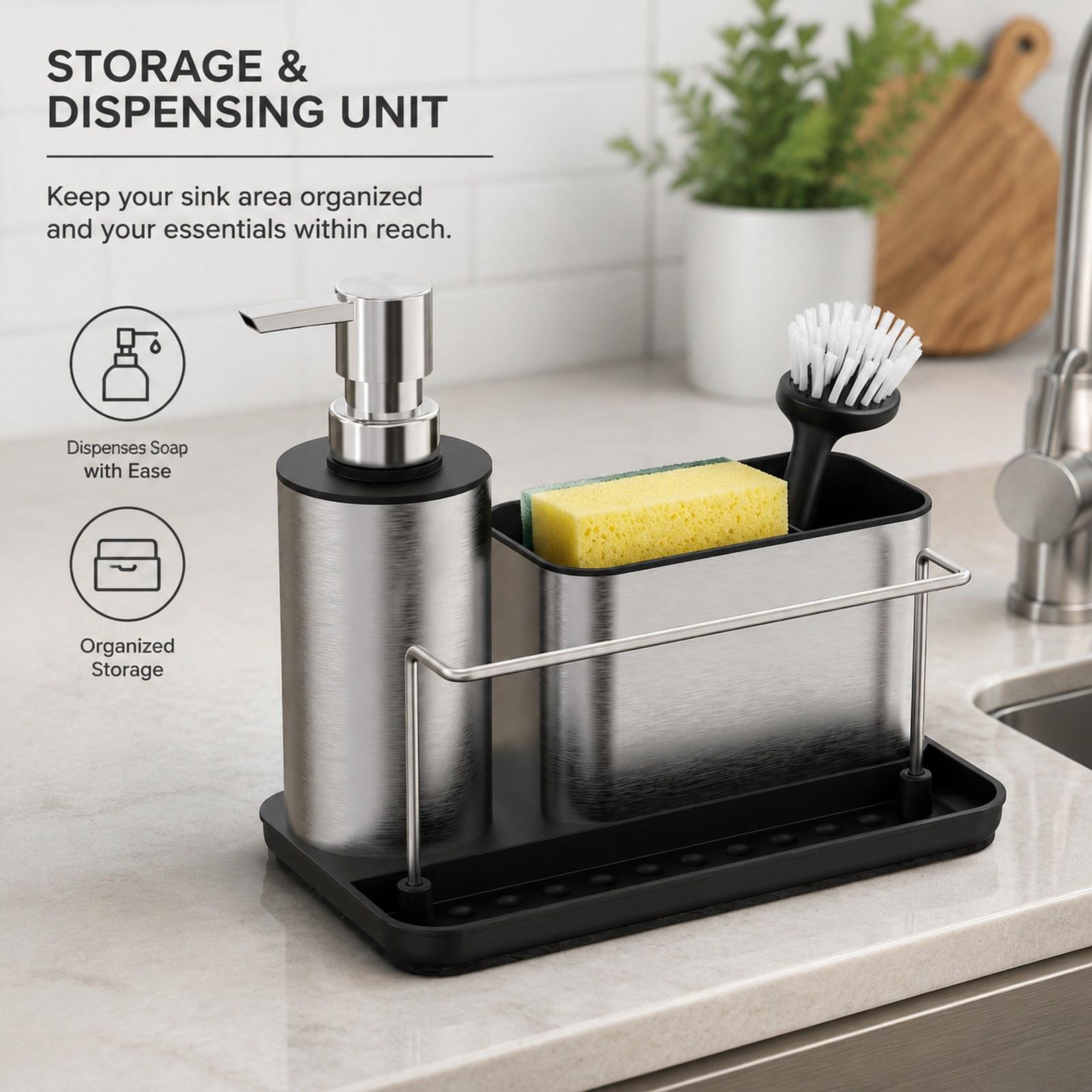 Набор для кухни: дозатор для м – обзор и цена Kitchen Gadgets Dispenser Brush Holder